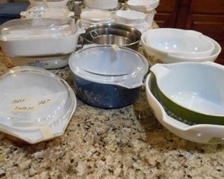 Corning ware, vintage Pyrex 