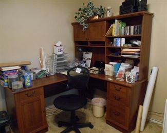 office supply, computer desk, chair, lamp, elec. pencil sharpener, Canon elect. adding machine, etc.