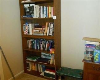 book case, cook books, books, camel chair