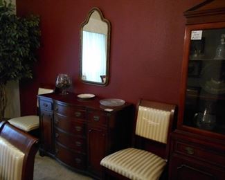 Buffet, mirror, plant etc.