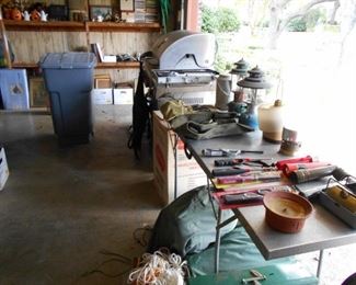Camping items, large grill, etc.