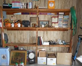 Seasonal decoration, picture frames, reel to reel tapes, projector, etc.