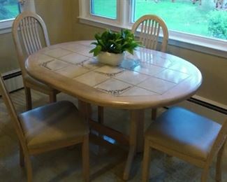 Tile Top Kitchen Table and 4 Chairs.