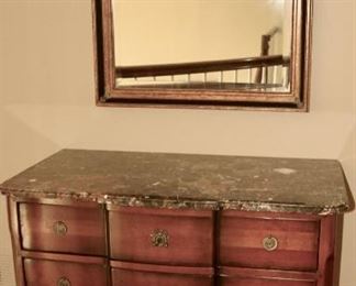 Provincial style marble top chest