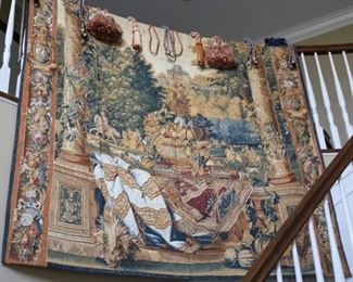 Tapestry with tiebacks and tassels