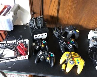 Lots of vintage controllers for video