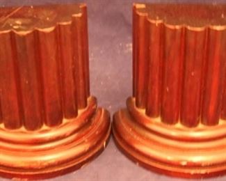 Lot# 2003 - Pair of Wood Colmn Bookends