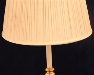 Lot# 2103 - Brass w/Wood Base Lamp