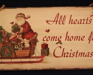 Lot# 2130 - Santa Wood Christmas Sign