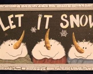 Lot# 2131 - "Let it Snow" Wood Sign