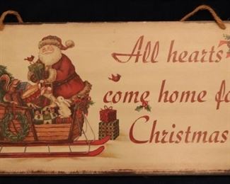 Lot# 2133 - Santa Wood Christmas Sign