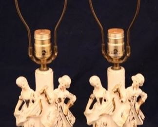 Lot# 2154 - Set of 2 Antique Parlor Lamp