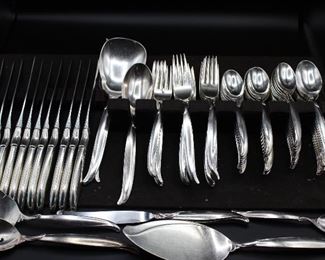 Rogers Bros Silver Plate "Flair" Flatware Set  