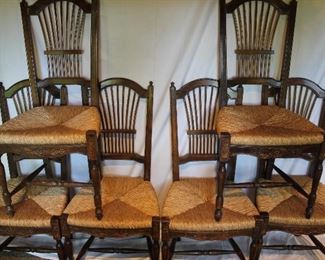 Six Carved Italian Made Dining Seats 