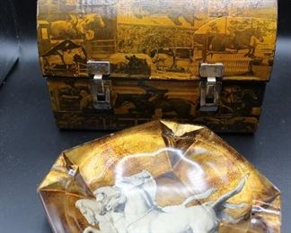 Vintage ash tray and lunch box