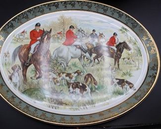 Fox Hunt Plates and Platter "Made in England for Brooks Brothers"