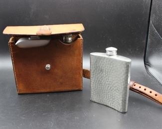 Vintage made in Japan and Sheffield Pewter Flask 