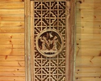 Beautiful Heavily Carved Wooden Panel 