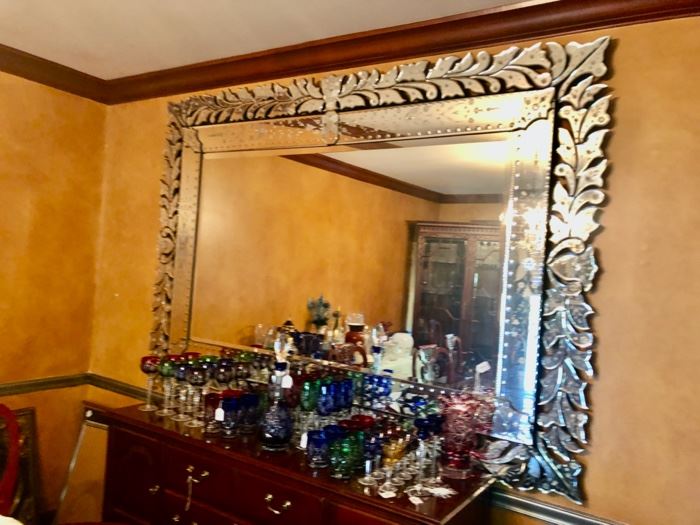 Large etched mirror 6.6 long by 4.2 height