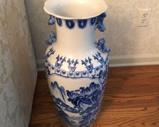   2 large blue vases