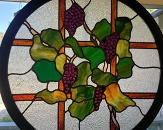 About 40 in Diameter Framed Stained Glass. Some cracks but still solid. $200