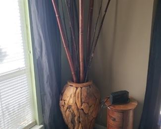 Large Burl Wood Floor Vase  $300