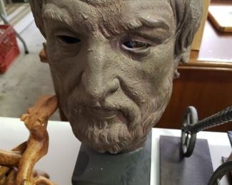 $150  Cast Iron Mask Sculpture