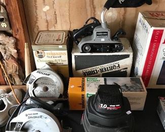 Circular saw‘s, belt sander, wet dry vac, Power scraper and chimney brush