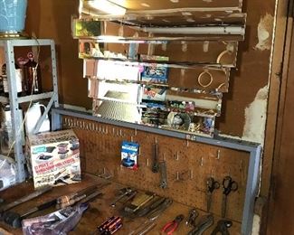 Hand tools, tool organizer and mirror