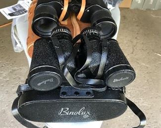 Several pairs of binoculars