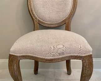 Item 2:  (6) Arhaus "Margot" Weathered with Natural Linen Fabric Chairs - 21.25"l x 23"w x 39.5"h:  $125/Each