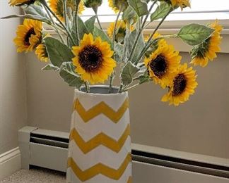 Item 51:  Decorative Vase with Sunflowers - 19.5": $42