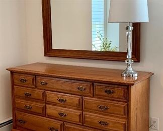 Item 56:  Sprague & Carlton (Keene, NH) Dresser - 60"l x 19"w x 33.5"h:  $$325                                                                                                       Item 57:  Sprague & Carlton (Keene, NH) Mirror - 48.5" x 36.25": $225
