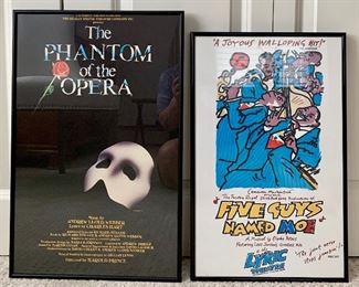 Item 69:  Phantom of the Opera Poster - 14.25" x 22.25": $45                                                                                                            Item 70:  Five Guys Named Moe Poster - $45