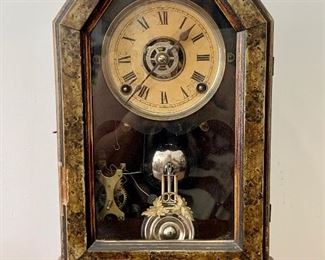 Item 127:  Mantel Clock - 10.5"l x 4.75"w x 15.5"h:  $125
