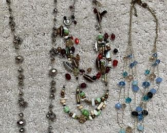 Lot 20:  3 necklaces, baby blue, and two others: $12