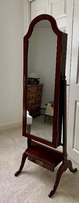 Item 301:  Standing Jewelry Mirror with Drawer: $125
