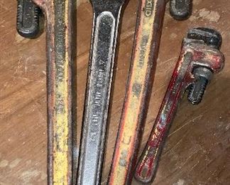 Item 204:  Lot of (4) Wrenches:  Rigid 24 (2) $15 each, - the other two are $5 each