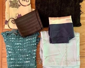Item 317:  (6) Scarves (black chenille - upper right hand corner): $30