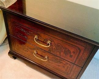 Pair of Beautiful detail on top and drawers