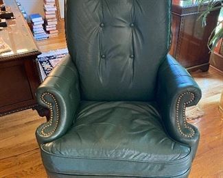Genuine leather swivel desk chair