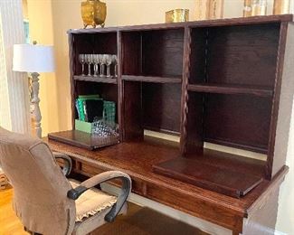 Great solid wood desk with hutch
