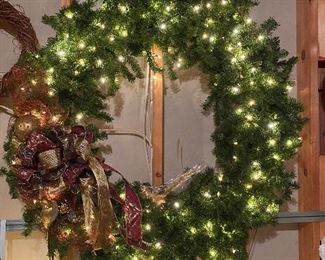 Very Large decorated wreath with led lights