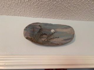 $16 Hand painted slate stone by artist