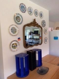 $65 Gold mirror - wall plates of different US states $4 each 