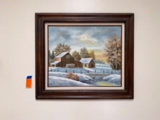 Snow scene painting