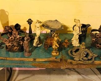 Collection of antique metal items