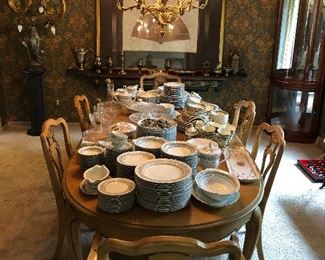 Metz dining room suite includes table with 6 chairs and breakfront