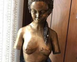 Large heavy bronze bust