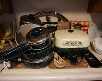 pots and pans, electric skillet